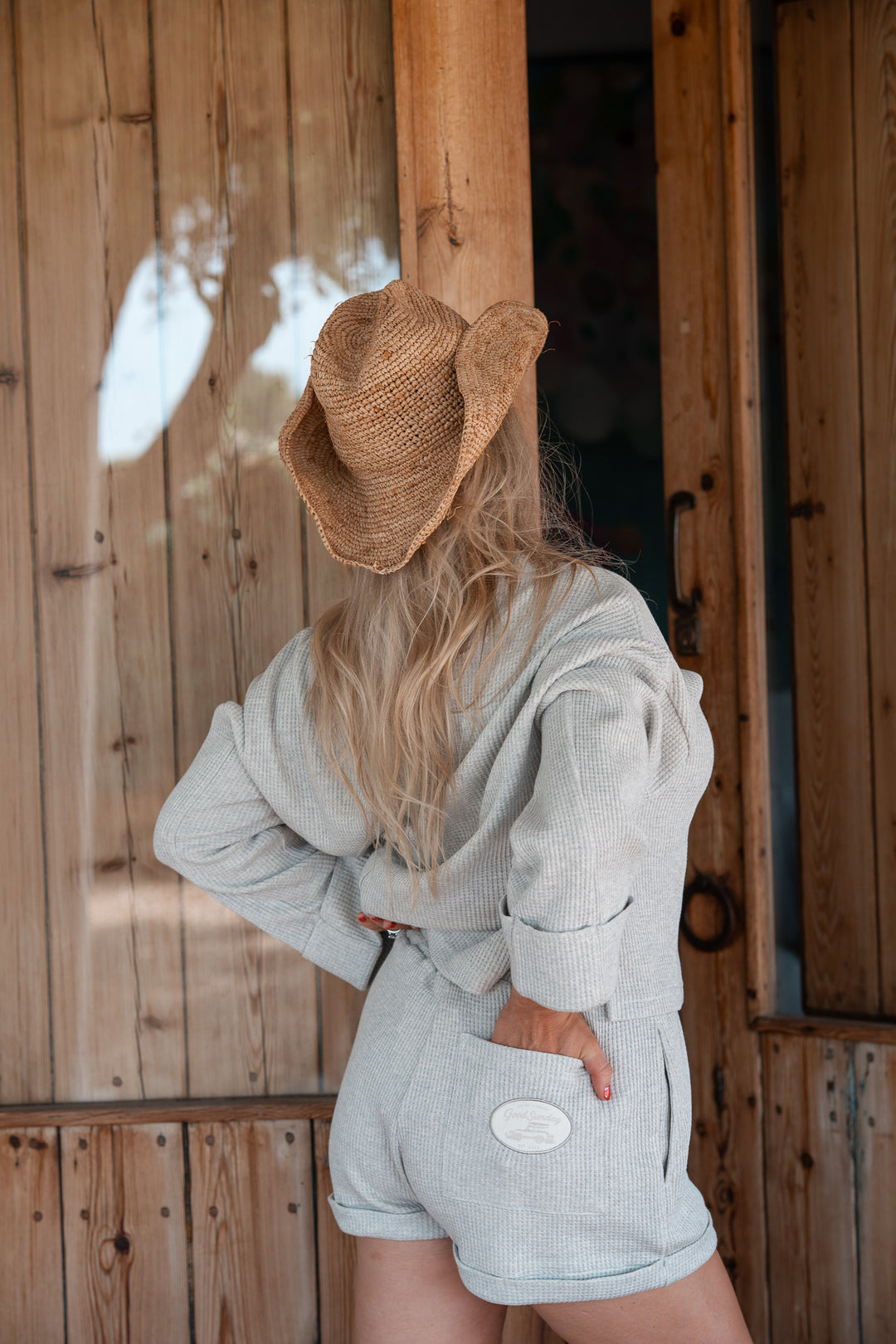 Sunday Waffle Short in Oatmeal Marl