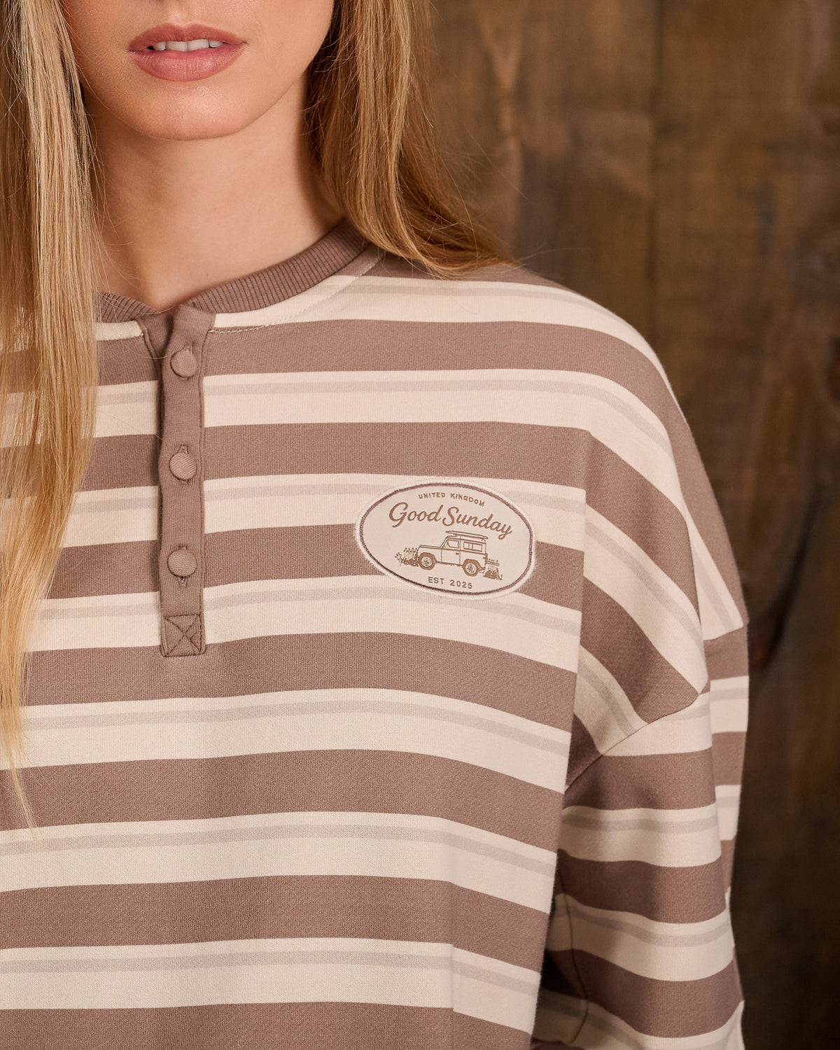 Sunday Striped Button Sweater