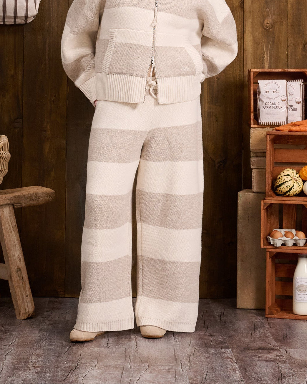 Sunday Knit Trouser - Market Stripe
