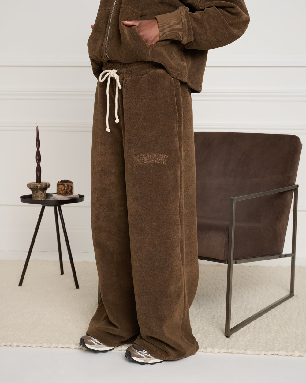 Looped Wide Leg Jogger