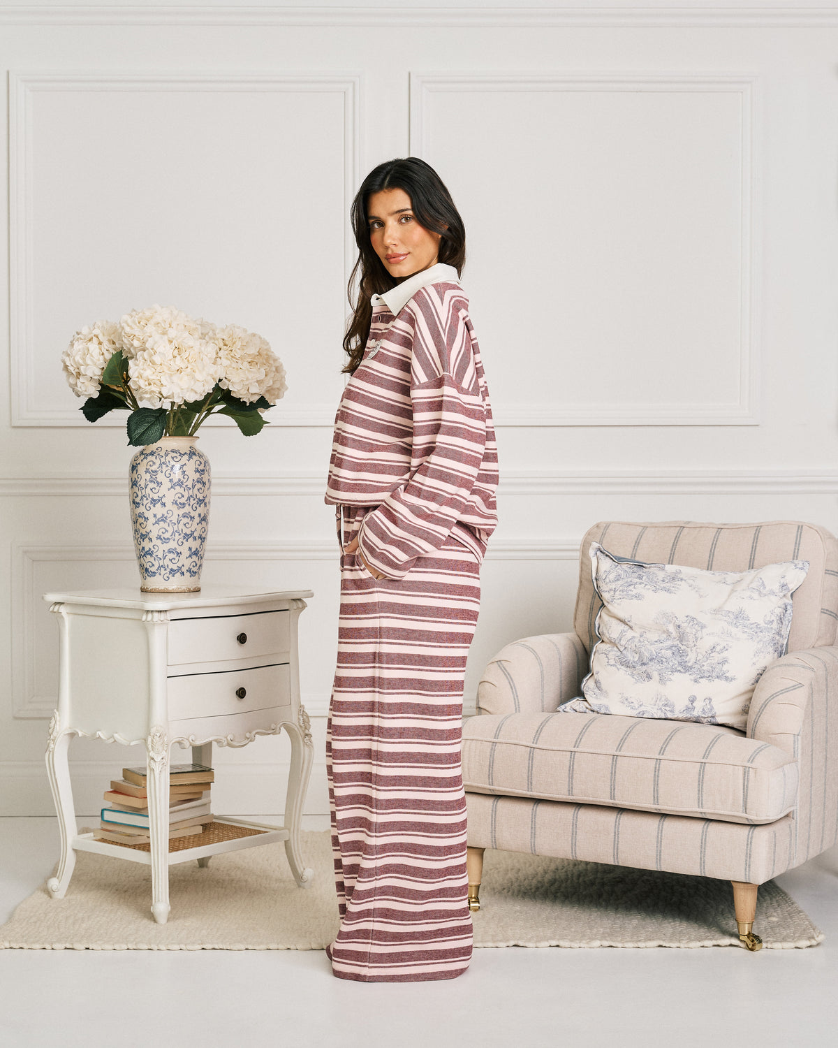 Softgirl Striped Wide Leg Trouser