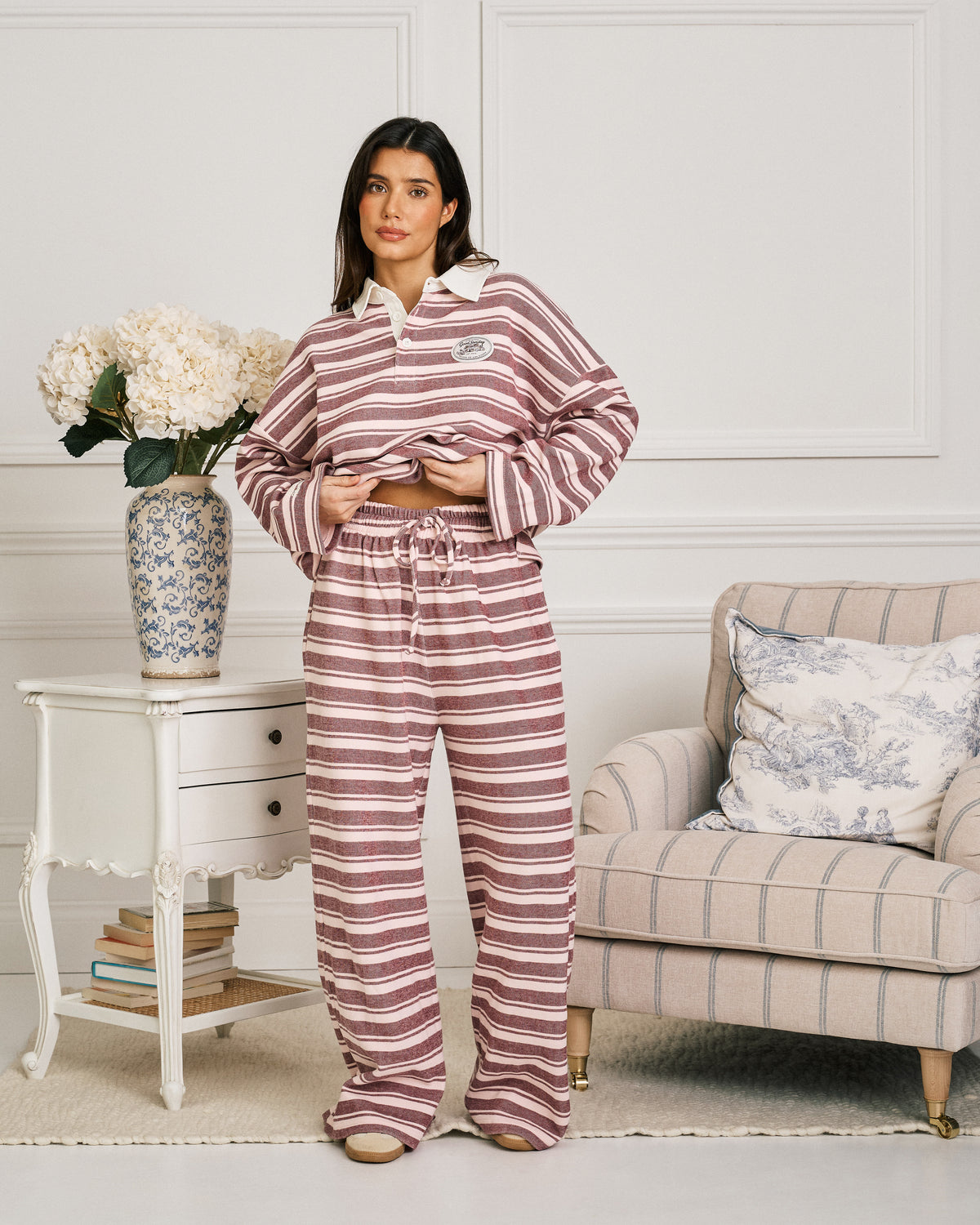 Softgirl Striped Wide Leg Trouser